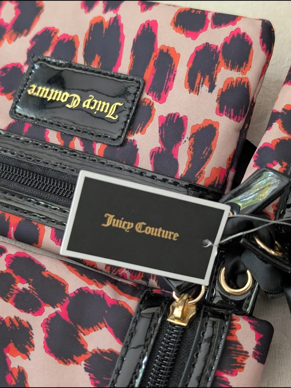 Juicy Couture Nylon cosmetic bags, Juicy Couture leopard print makeup bag set
